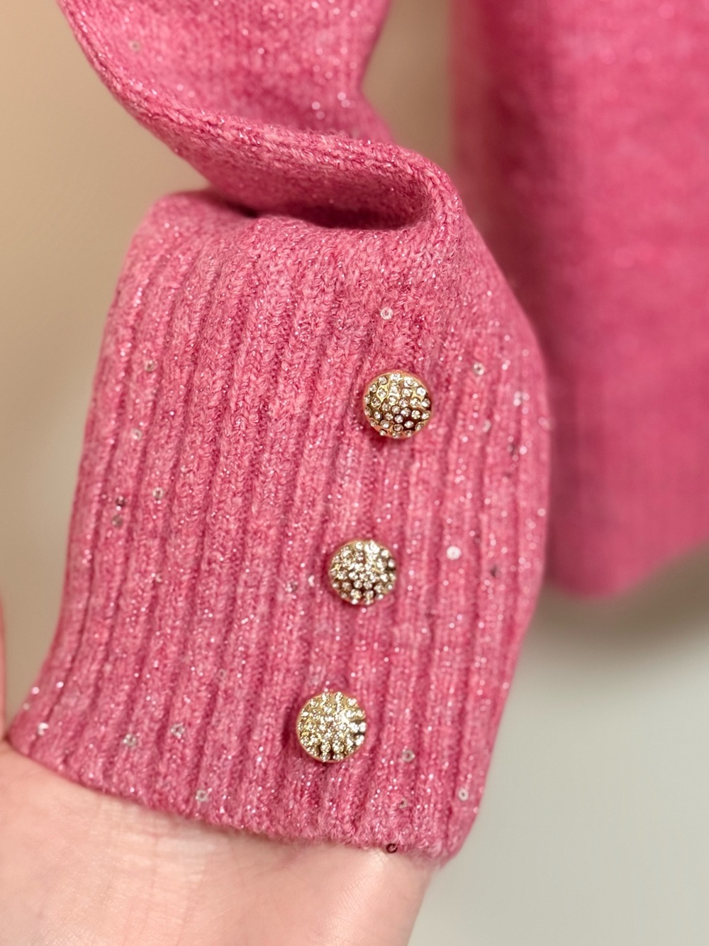 NWT Lilly Pulitzer Lola Sequin Sweater in Confetti Pink Metallic - Picture 7 of 16